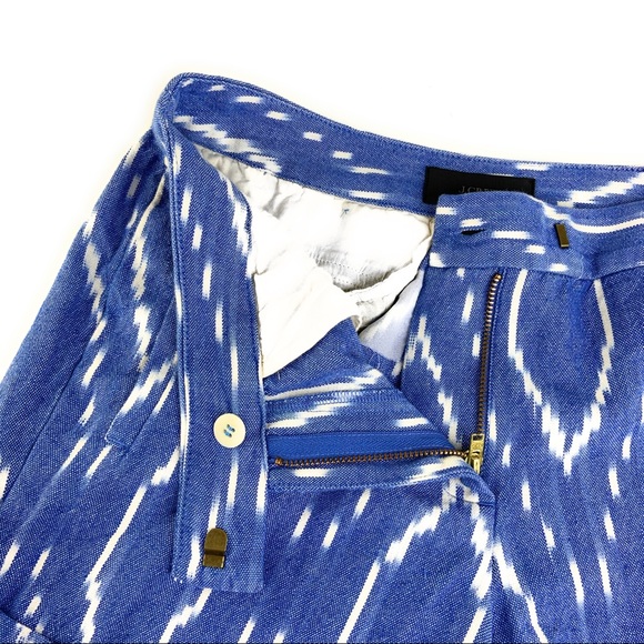 JCrew Blue Shibori Ikat Rolled Hem Shorts - Picture 4 of 8
